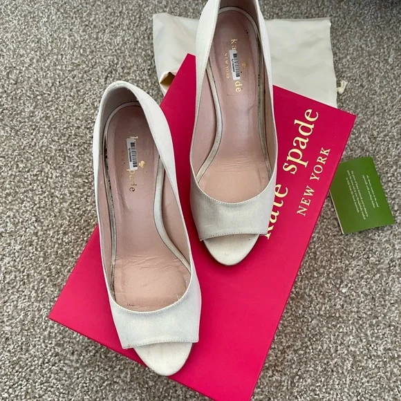 Kate Spade Cream Glitter Wedges - Picture 3 of 4